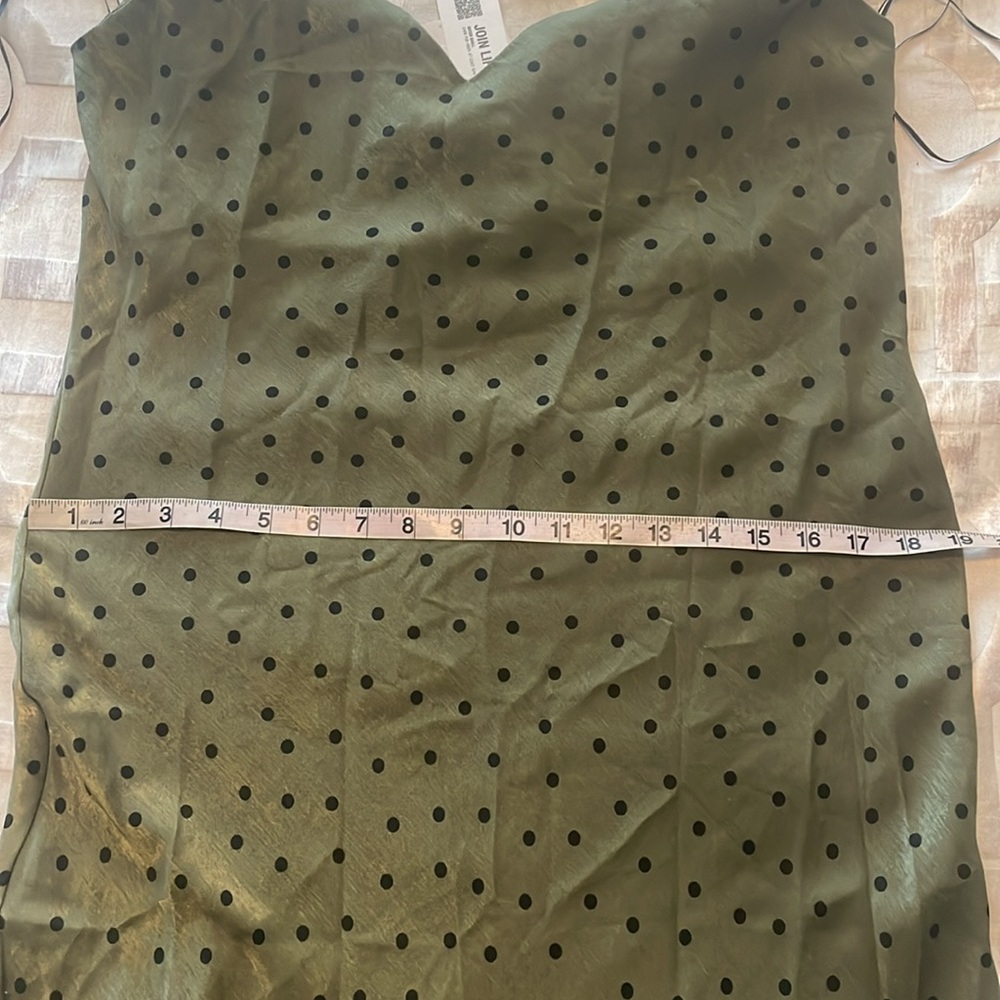 New Zara green Polka dot fashion Slip on Sleeveless dress - Picture 12 of 15